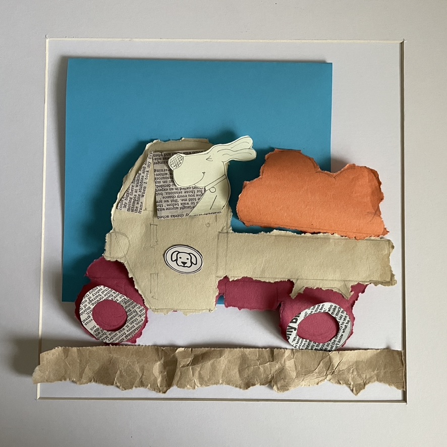 sugar paper shapes laid out ready for glueing 