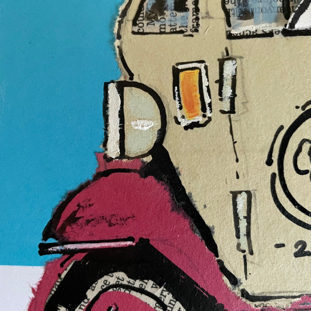 detail from finished image of the headlights and indicator