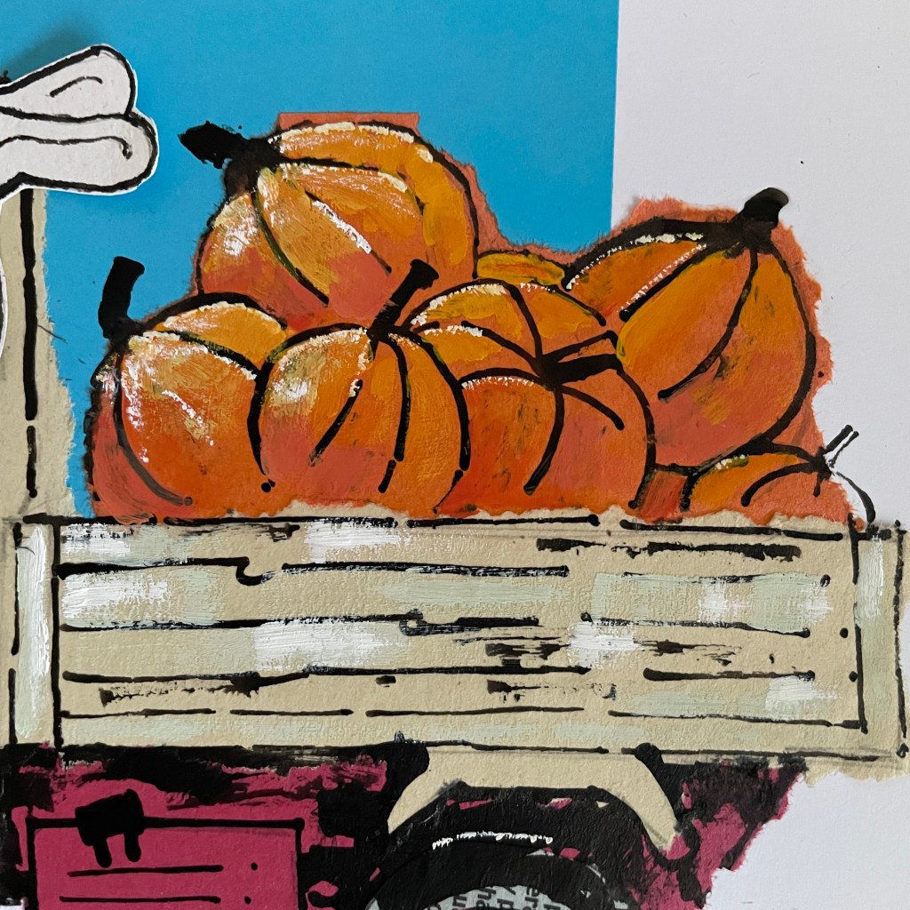 detail from finished image showing rough paint work for truck