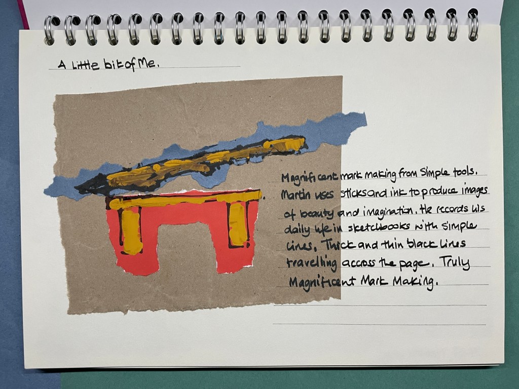 Page from my sketchbook...inky stick on a shelf