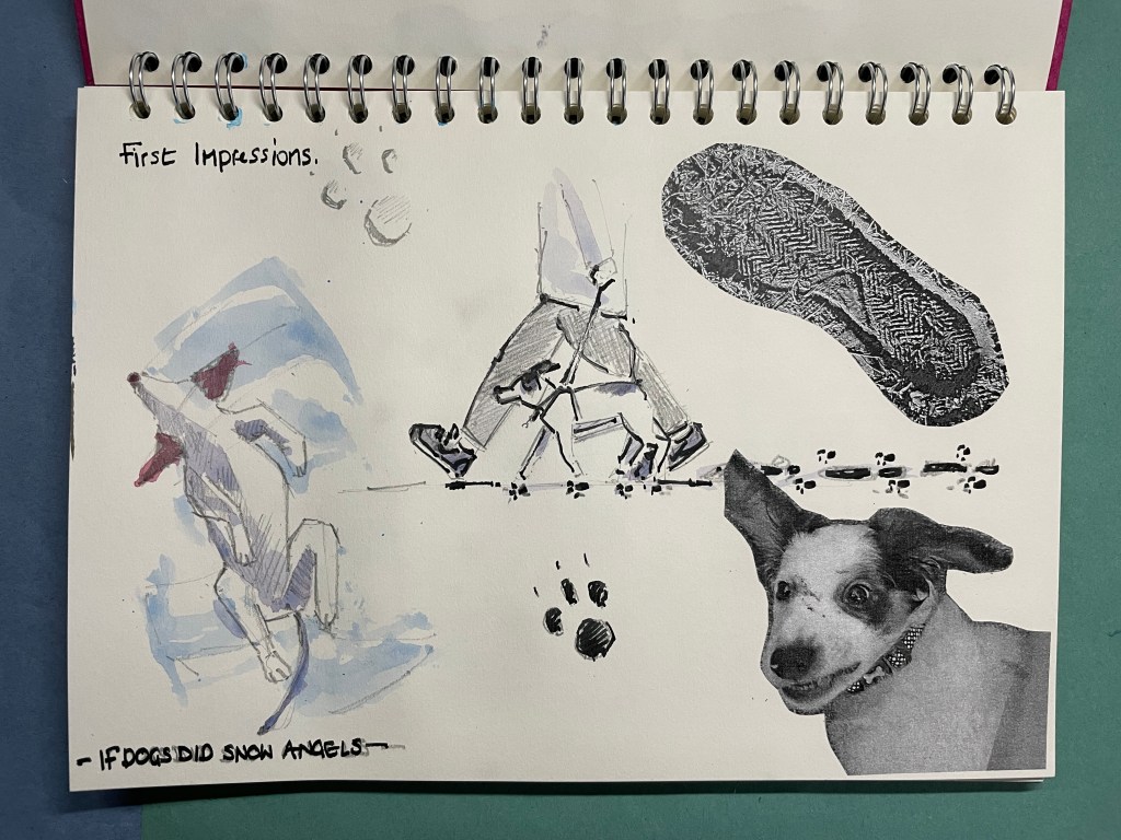 if dogs did snow angels image