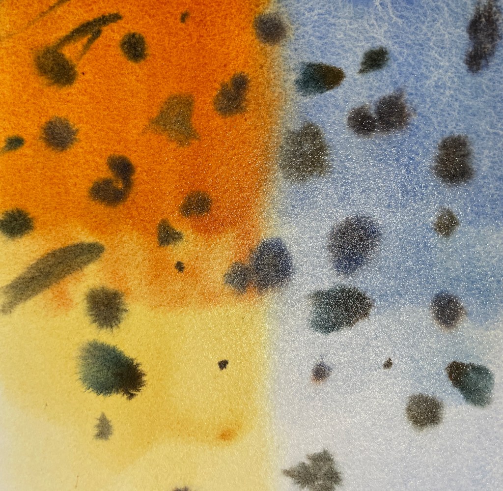 Example of wet-into-wet watercolour technique