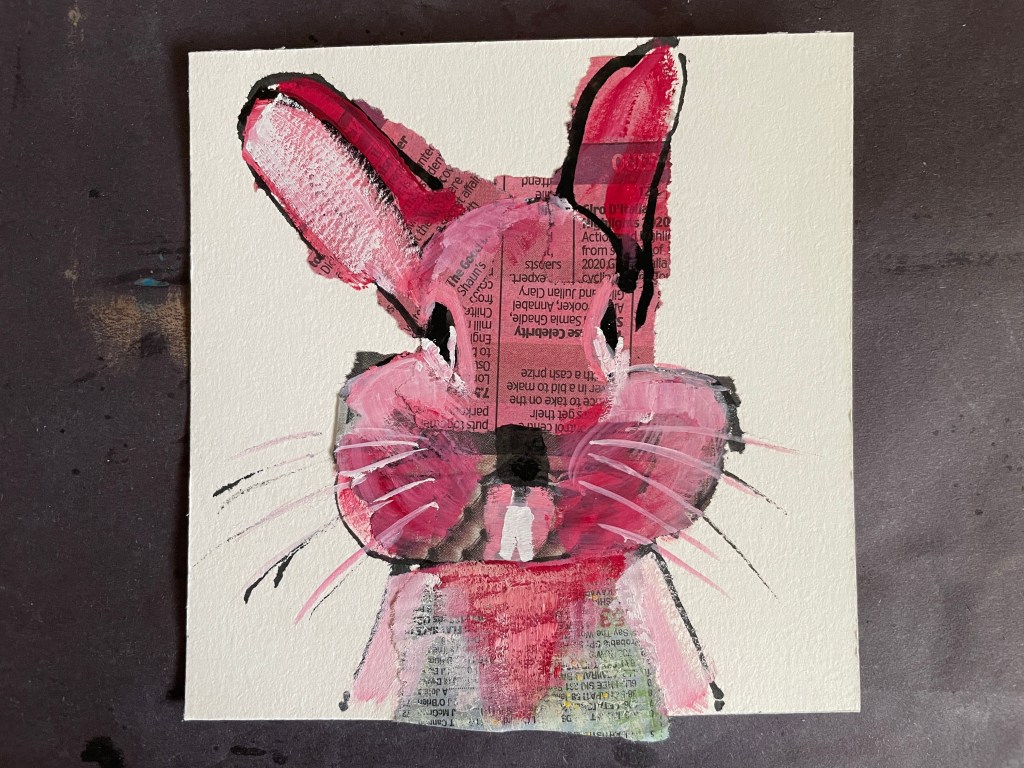 monochromatic Red bunny Image
