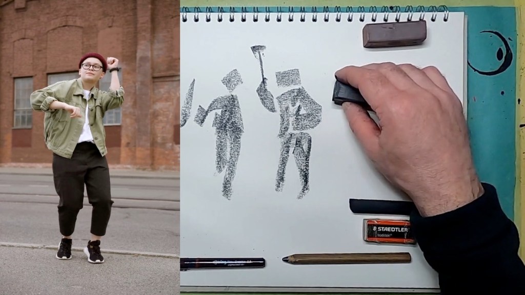 dance image with sketch